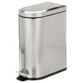 mDesign Small 2.6 Gallon Steel Metal Step Trash Can for Bathroom, Brushed/Chrome - Walmart.com