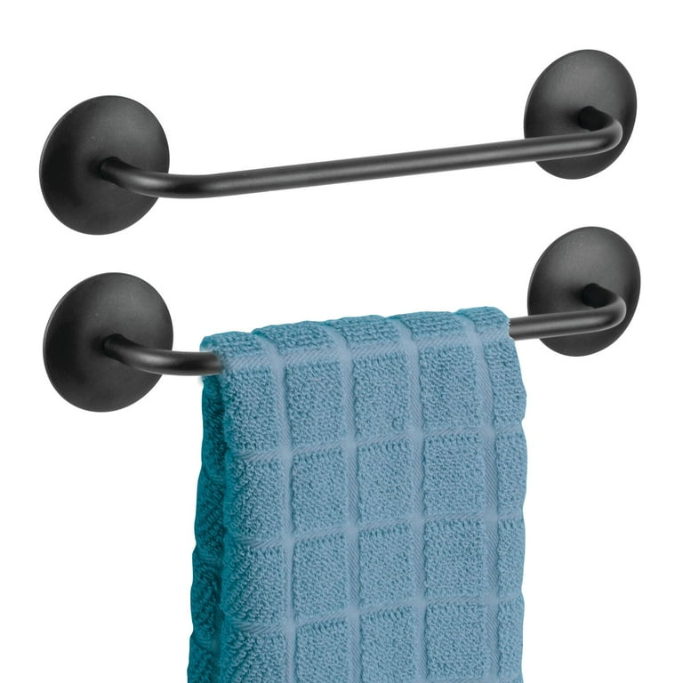 mDesign Small Hand Towel Storage Bar Strong Self Adhesive 2 Pack Black Walmart