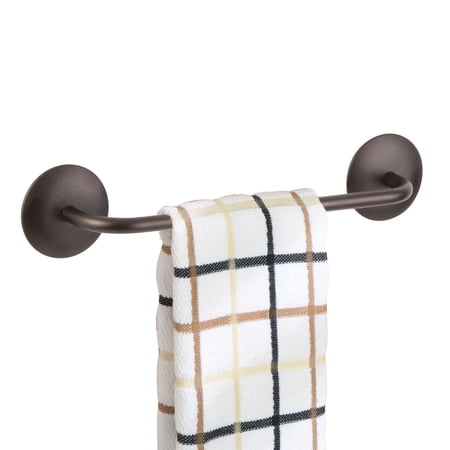 mDesign Small Hand Towel Storage Bar, Strong Self Adhesive - Bronze