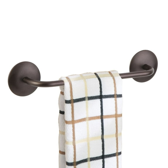 mDesign Small Hand Towel Storage Bar, Strong Self Adhesive - Bronze