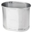 thumbnail image 1 of mDesign Small Metal Oval 2.5 Gallon Bathroom Trash Can Wastebasket Bin - Chrome, 1 of 4