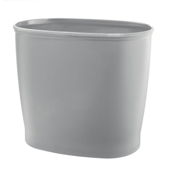 mDesign Small Plastic 2.25 Gallon Slim Trash Can Garbage Wastebasket Bin, Gray