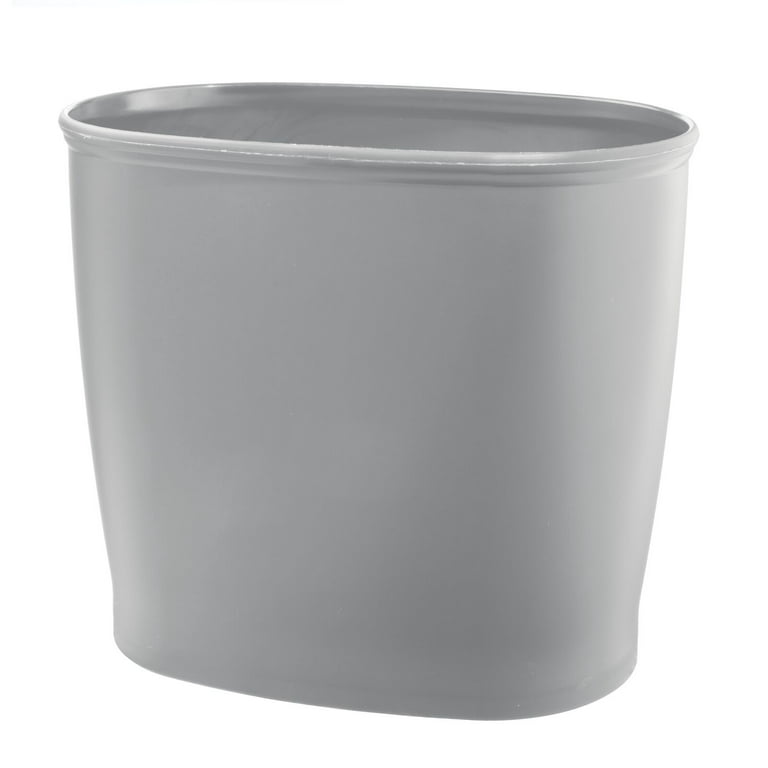 mDesign Small Plastic 2.25 Gallon Slim Trash Can Garbage Wastebasket Bin,  Gray