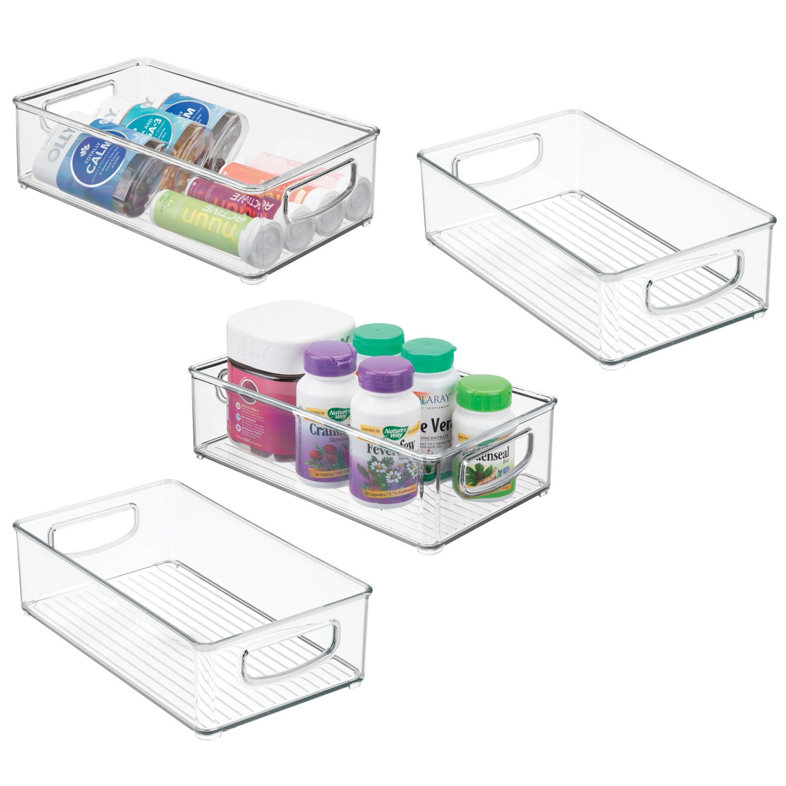 mDesign Plastic Bathroom Organizer Bin w/ Pull Out Drawer - Slim Stackable  Storage Container for Bathroom Accessories - Perfect for Organizing