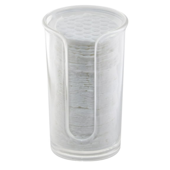 mDesign Small Plastic Disposable Cosmetic Astringent Pad/Wipe Dispenser - Clear