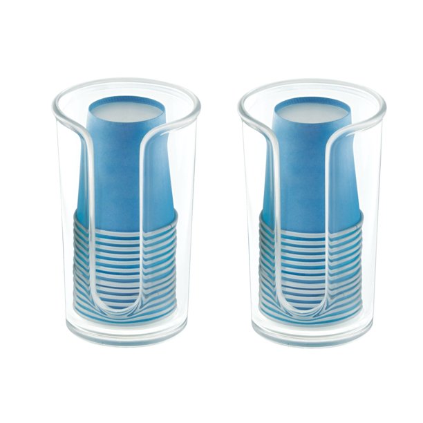 mDesign Small Plastic Disposable Paper Rinsing Cup Dispenser - 2 Pack ...