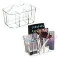 thumbnail image 1 of mDesign Small Plastic Divided Cosmetic Storage Organizer Caddy, 2 Pack - Clear, 1 of 9