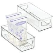 mDesign Small Plastic Nursery Storage Container Bin with Handles, 2 Pack, Clear