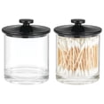 thumbnail image 1 of mDesign Small Round Acrylic Apothecary Canister Jars - 2 Pack - Clear/Black, 1 of 7