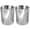 thumbnail image 1 of mDesign Small Round Metal 1.7 Gallon Wastebasket/Recycling Can, 2 Pack, Polished, 1 of 5
