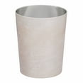 thumbnail image 1 of mDesign Small Round Metal 1.7 Gallon Wastebasket/Trash Can, Stone Print - Beige, 1 of 6