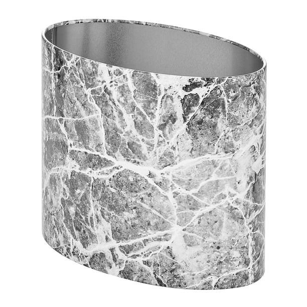 mDesign Small Steel Metal 2.09 Gal Oval Trash Can Wastebasket Bin, Gray ...