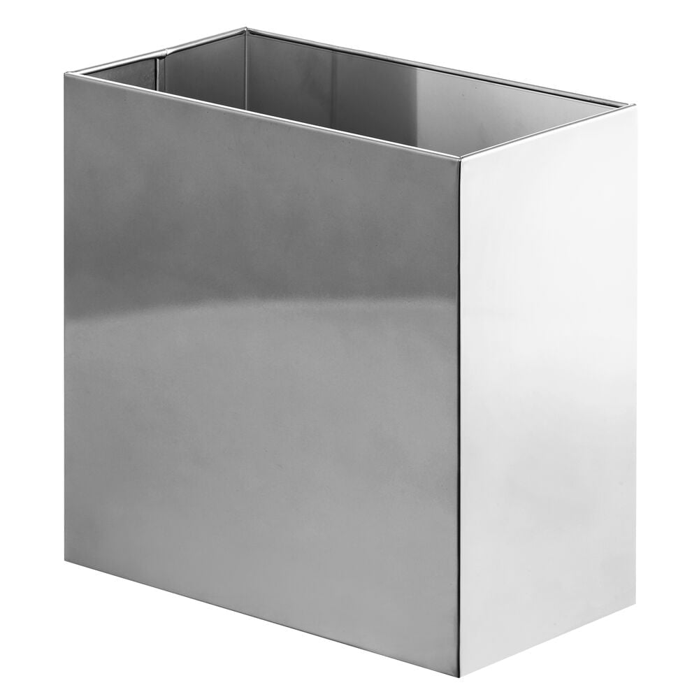 mDesign Small Steel Rectangular 2.4 Gal. Bathroom Trash Can Wastebasket