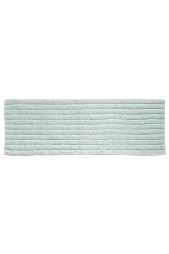 Soft 100% Cotton X-Long Accent Rug Mat/Runner, Ribbed, 60" x 21" - Water
