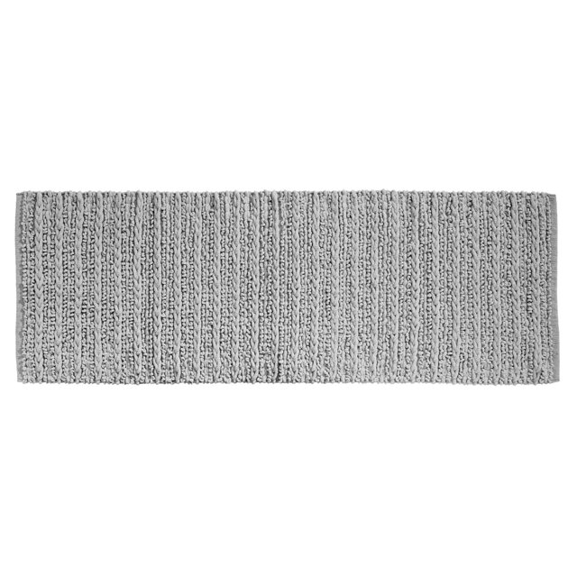 mDesign Soft Cotton Spa Mat Rug for Bathroom, Braided, 60" x 21" Gray