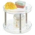 thumbnail image 1 of mDesign Spinning 2-Tier Lazy Susan Turntable Storage Tower for Bathroom - Clear, 1 of 9