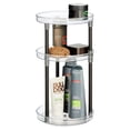 thumbnail image 1 of mDesign Spinning 3-Tier Lazy Susan 360 Makeup Organizer Tower, Clear/Matte Black, 1 of 4