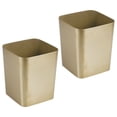 thumbnail image 1 of mDesign Square Small Trash Can Wastebasket Garbage Bin, 2 Pack - Soft Brass, 1 of 7