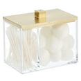 thumbnail image 1 of mDesign Square Storage Apothecary Jar for Bathroom - Clear/Soft Brass, 1 of 8