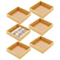 thumbnail image 1 of mDesign Stackable 9" Square Office Bamboo Drawer Organizer, 6 Pack, Natural Wood, 1 of 8