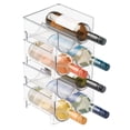 thumbnail image 1 of mDesign Stackable Plastic 2 Bottle Refrigerator Wine Rack Holder - 4 Pack, Clear, 1 of 9