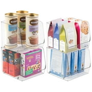 mDesign Stackable Plastic Food Storage Bin, Open Front, X-Large, 4 Pack - Clear