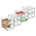 thumbnail image 1 of mDesign Stacking Plastic Storage Kitchen Bin with Pull-Out Drawer, 8 Pack, Clear, 1 of 9