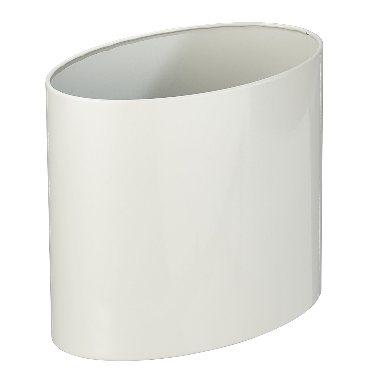 mDesign Stainless Steel Metal Oval Trash Can, Small 2.09 Gallon ...