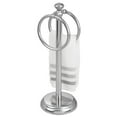 thumbnail image 1 of mDesign Steel Bathroom Towel Rack Holder Stand with 2 Hanging Rings - Chrome, 1 of 6