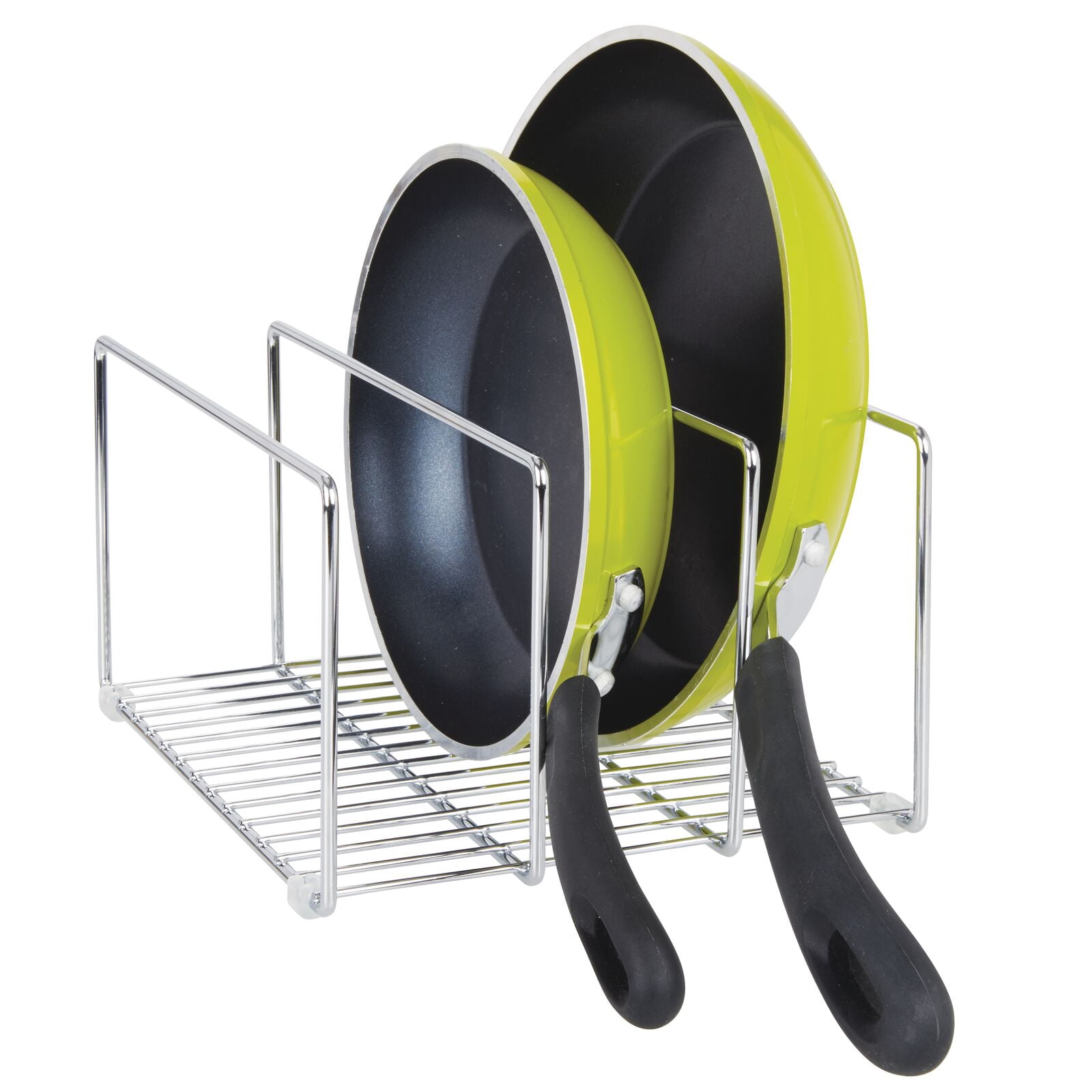 mDesign Steel Cookware Storage Organizer Rack for Kitchen Cabinet ...