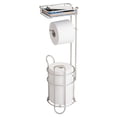 thumbnail image 1 of mDesign Steel Free Standing Toilet Paper Holder Stand and Dispenser - Satin, 1 of 5