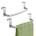 thumbnail image 1 of mDesign Steel Metal Over Cabinet Towel Storage Organizer Bar, 2 Pack, Chrome, 1 of 9