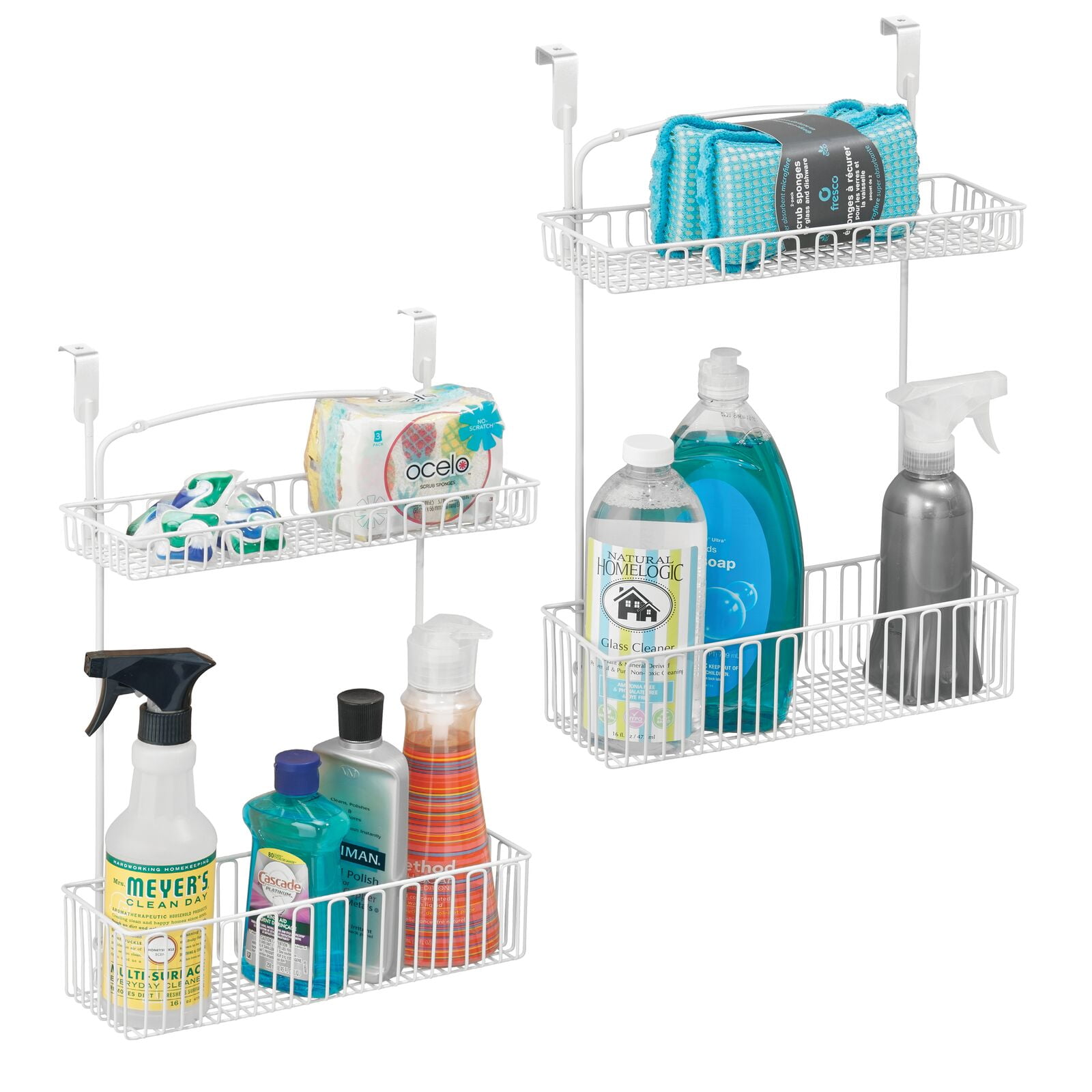 mDesign Steel Over Kitchen Storage Organizer Holder, 2 Pack