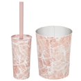 thumbnail image 1 of mDesign Steel/Plastic Toilet Bowl Brush 1.7 Gal Trash Can Combo - Pink Marble, 1 of 8