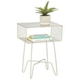 thumbnail image 1 of mDesign Steel Side/End Table Nightstand with Storage Shelf Basket - Matte Satin, 1 of 6