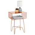 thumbnail image 1 of mDesign Steel Side/End Table Nightstand with Storage Shelf Basket - Rose Gold, 1 of 6