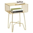 thumbnail image 1 of mDesign Steel Side/End Table Nightstand with Storage Shelf Basket - Soft Brass, 1 of 6
