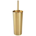 thumbnail image 1 of mDesign Steel Toilet Bowl Brush/Holder Combo, Storage for Bathroom - Soft Brass, 1 of 6