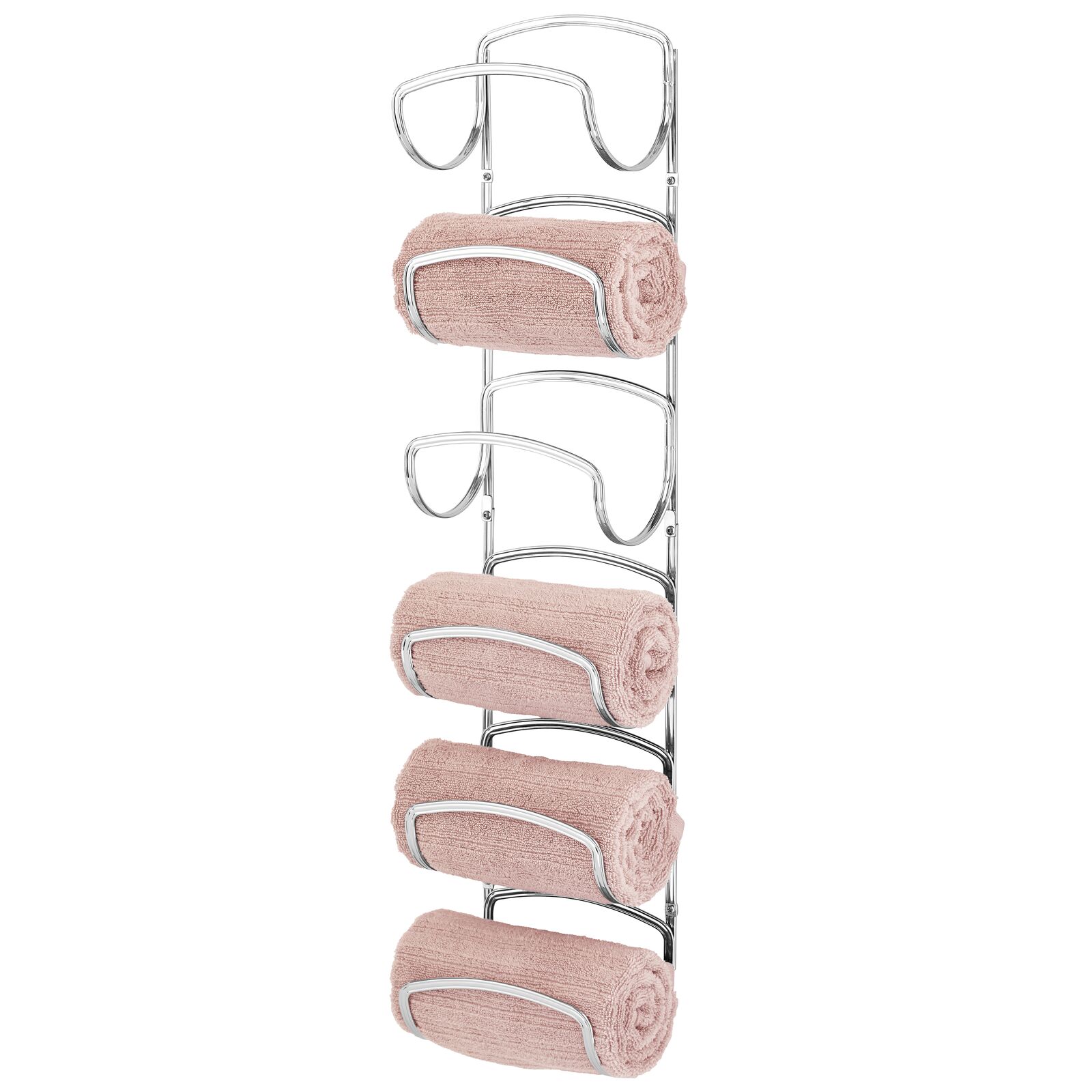 mDesign Steel Towel Holder for Bathroom Wall - Wall Mounted Organizer - Bronze - Walmart.com