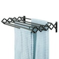 thumbnail image 1 of mDesign Steel Wall Mount Accordion Expandable Clothes Air Drying Rack - Black, 1 of 7