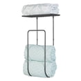 thumbnail image 1 of mDesign Steel Wall Mount Towel Rack Holder Organizer with Storage - Matte Black, 1 of 7