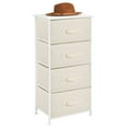 mDesign Tall Dresser Storage Tower Stand with 4 Fabric Drawers Cream