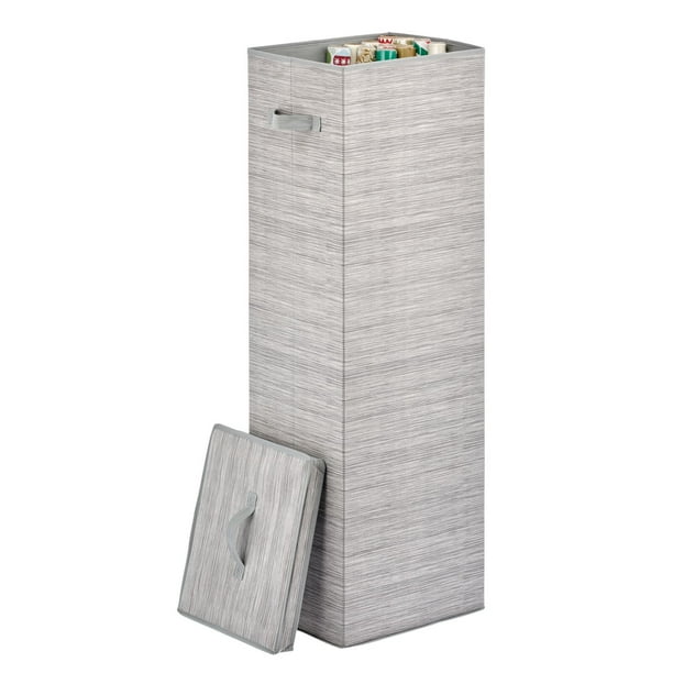 mDesign Tall GiftWrapping Paper Storage Box with Handles + Removable