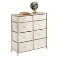 thumbnail image 1 of mDesign Tall Storage Dresser Furniture with 8 Slim Fabric Drawers, Cream/Gold, 1 of 7