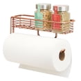 thumbnail image 1 of mDesign Wall Mount Metal Paper Towel Holder with Storage Shelf for Kitchen, Pantry, Laundry, Garage Organization - Shelf Holds Spice Bottles, Glass Jars, Oils and Vinegars - Copper, 1 of 8