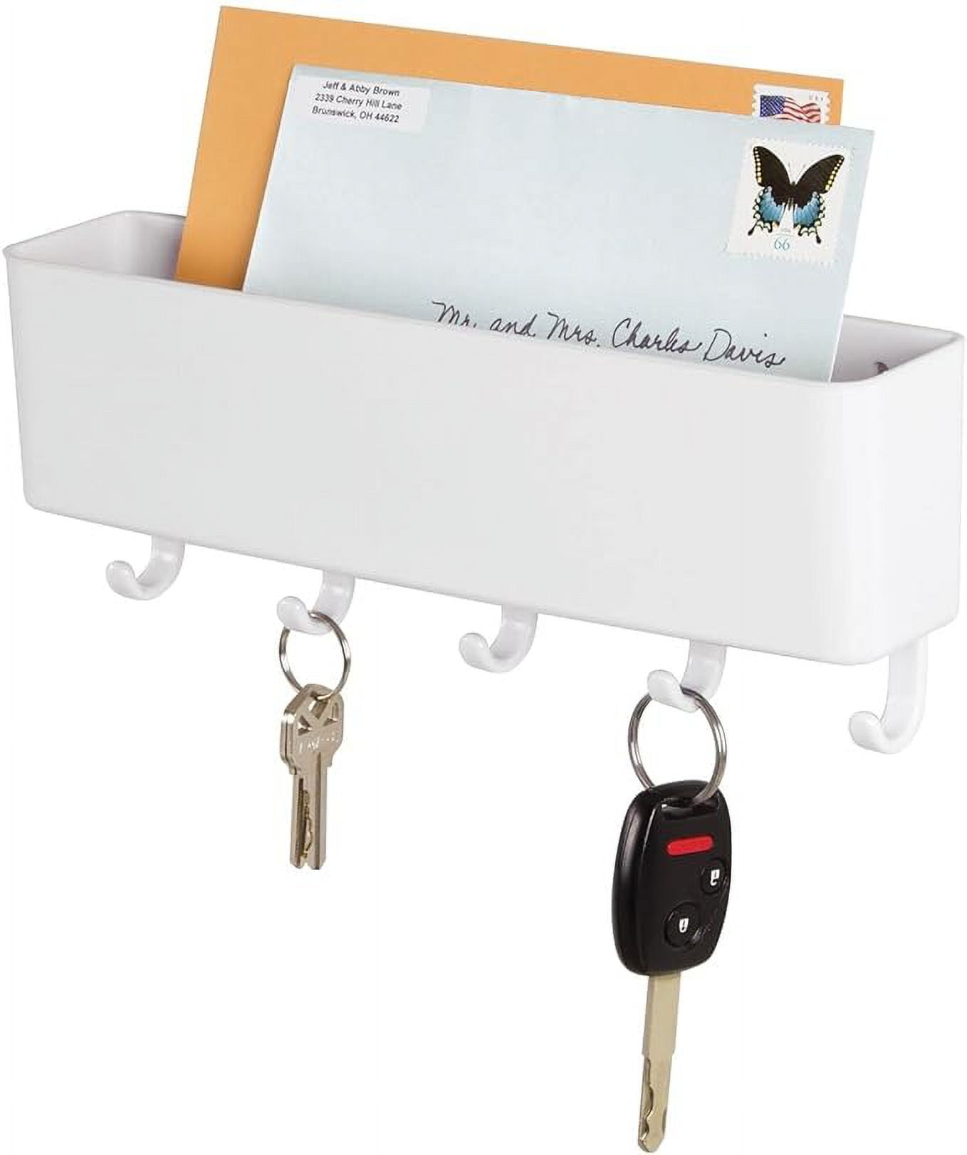 mDesign Wall Mount Modern Plastic Mail Organizer Storage Basket 5