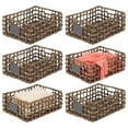 thumbnail image 1 of mDesign Water Hyacinth Open Weave Basket, Chalkboard Label, 6 Pack, Brown Wash, 1 of 8