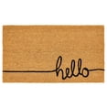 thumbnail image 1 of mDesign Welcome Doormat with Natural Fibers Script Hello - Black/Natural, 1 of 6