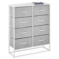 thumbnail image 1 of mDesign Wide Modern 8-Drawer Dresser Storage Tower Unit with Fabric Bins, Gray, 1 of 6