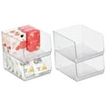thumbnail image 1 of mDesign Wide Stackable Plastic Food Storage Organizer Bin - 4 Pack - Clear, 1 of 9